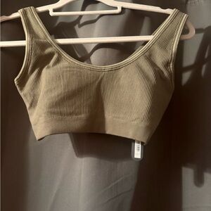NIKE x SKIMS Oakmoss Ribbed Scoop Bra